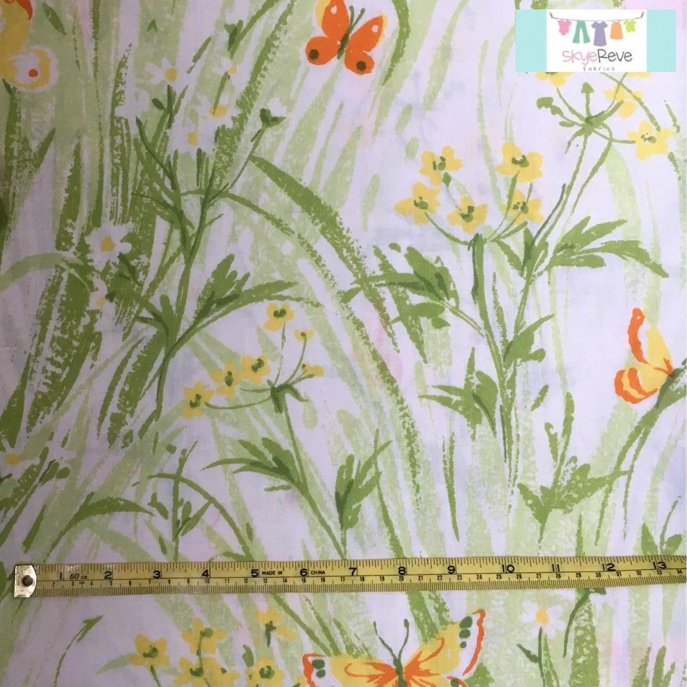 Vintage Butterfly Full Sheet Set: Yellow‎ Green Floral, Bibb